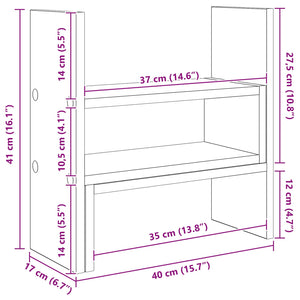 Supporto per Monitor da Scrivania Rovere Nero 40 x 17 x 41 cm 8003921