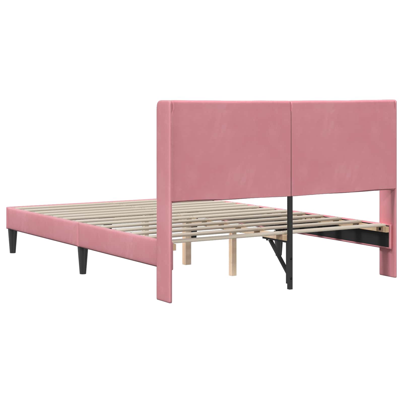 Struttura del letto con testiera Rosa 120 x 190 cm Velluto 42027494