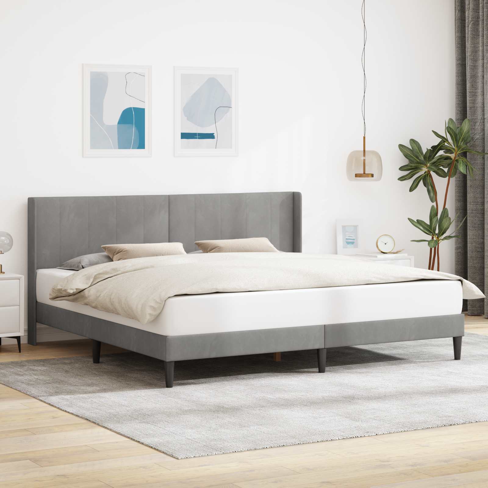 Struttura del letto Grigio chiaro 180 x 200 cm Velluto 42027521