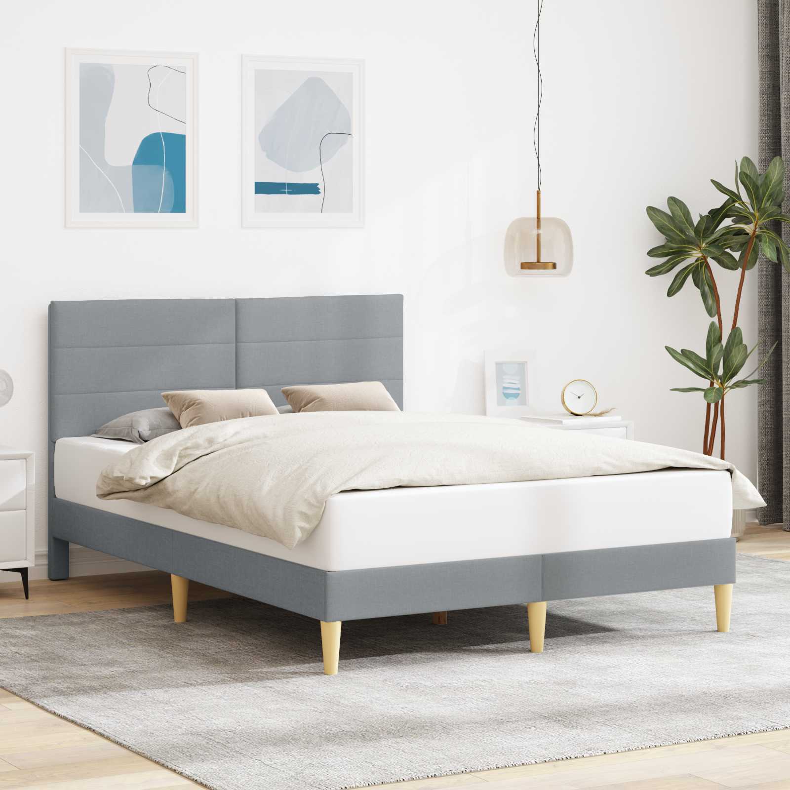 Struttura del letto Grigio chiaro 140 x 200 cm Tessuto 42027588