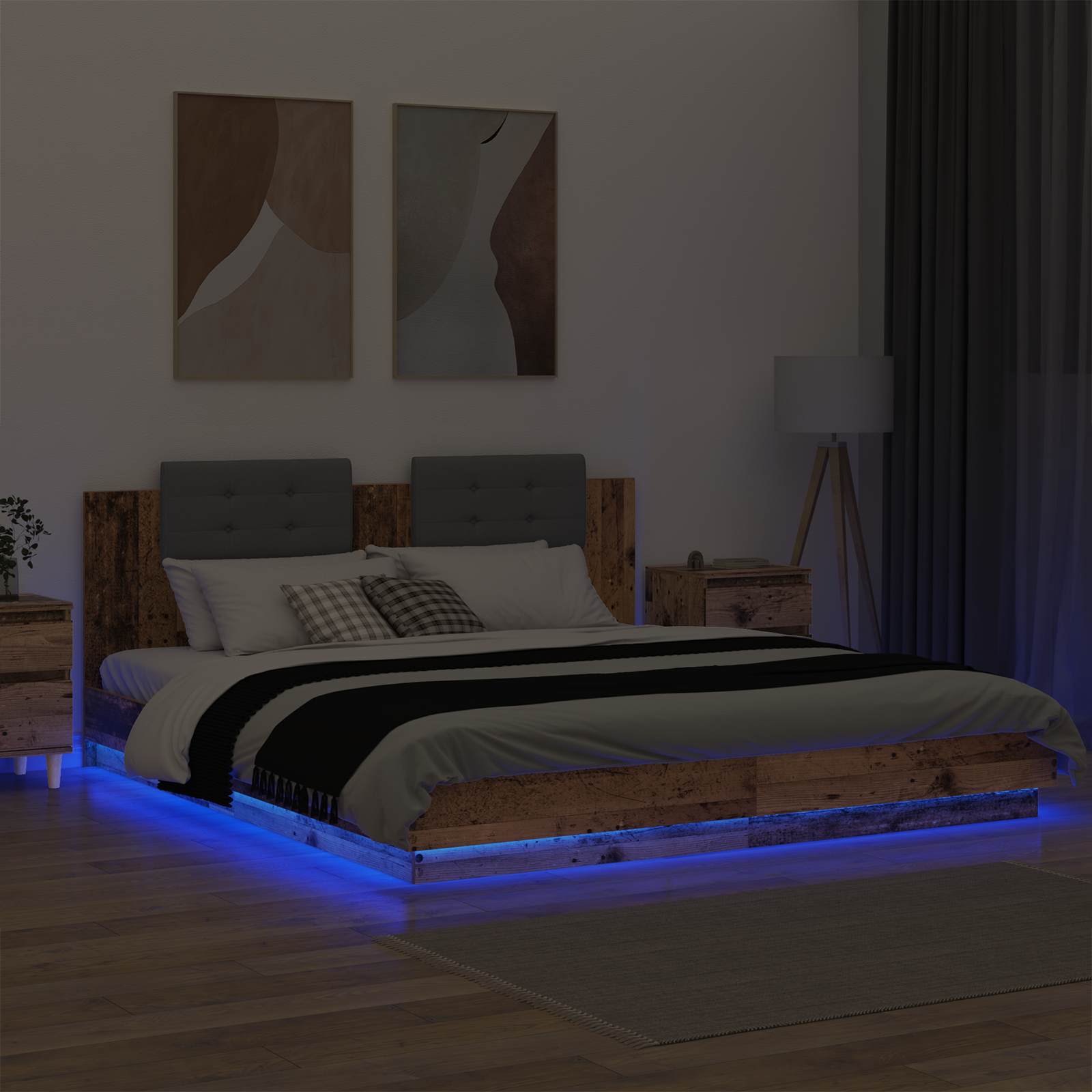 Struttura letto con testata Legno vecchio 200 x 200 cm 3416331