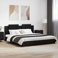 Struttura letto con testata Rovere Nero 200 x 200 cm 3416333