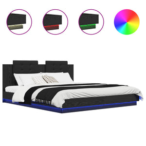 Struttura letto con testata Rovere Nero 200 x 200 cm 3416333