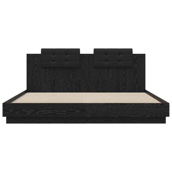Struttura letto con testata Rovere Nero 200 x 200 cm 3416333