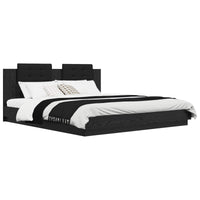 Struttura letto con testata Rovere Nero 200 x 200 cm 3416333