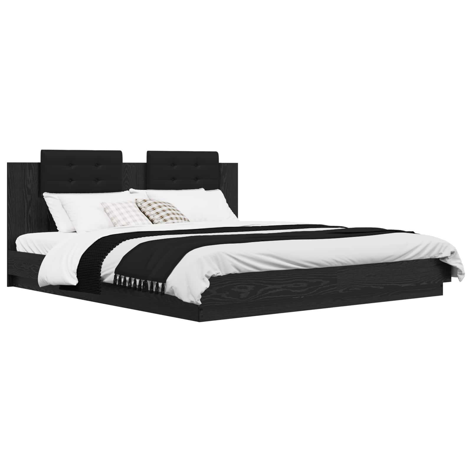 Struttura letto con testata Rovere Nero 180 x 200 cm 3416336