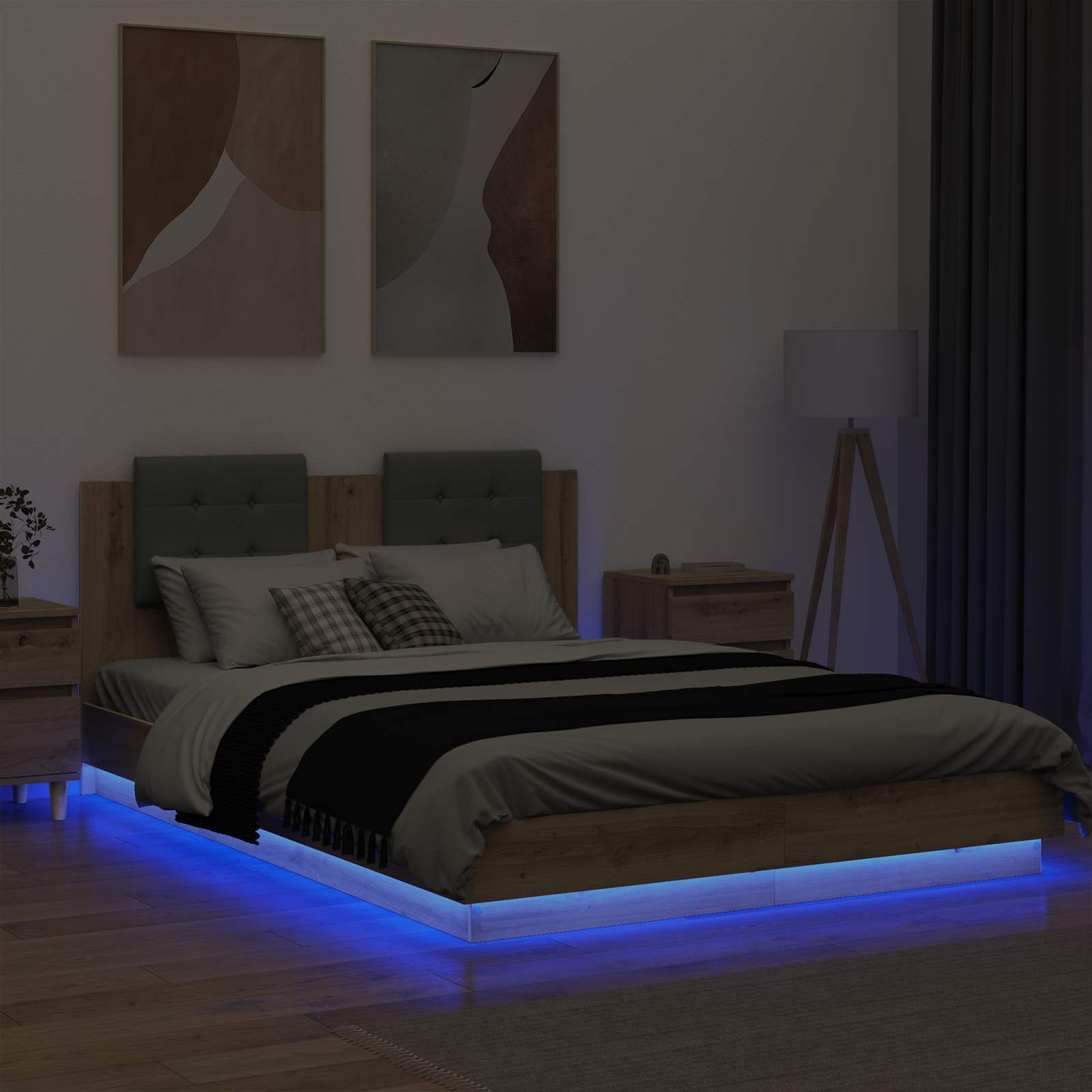 Struttura letto con testata Rovere artigianale 160 x 200 cm 3416338