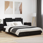 Struttura letto con testata Rovere Nero 160 x 200 cm 3416339