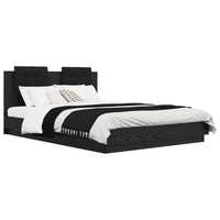 Struttura letto con testata Rovere Nero 160 x 200 cm 3416339