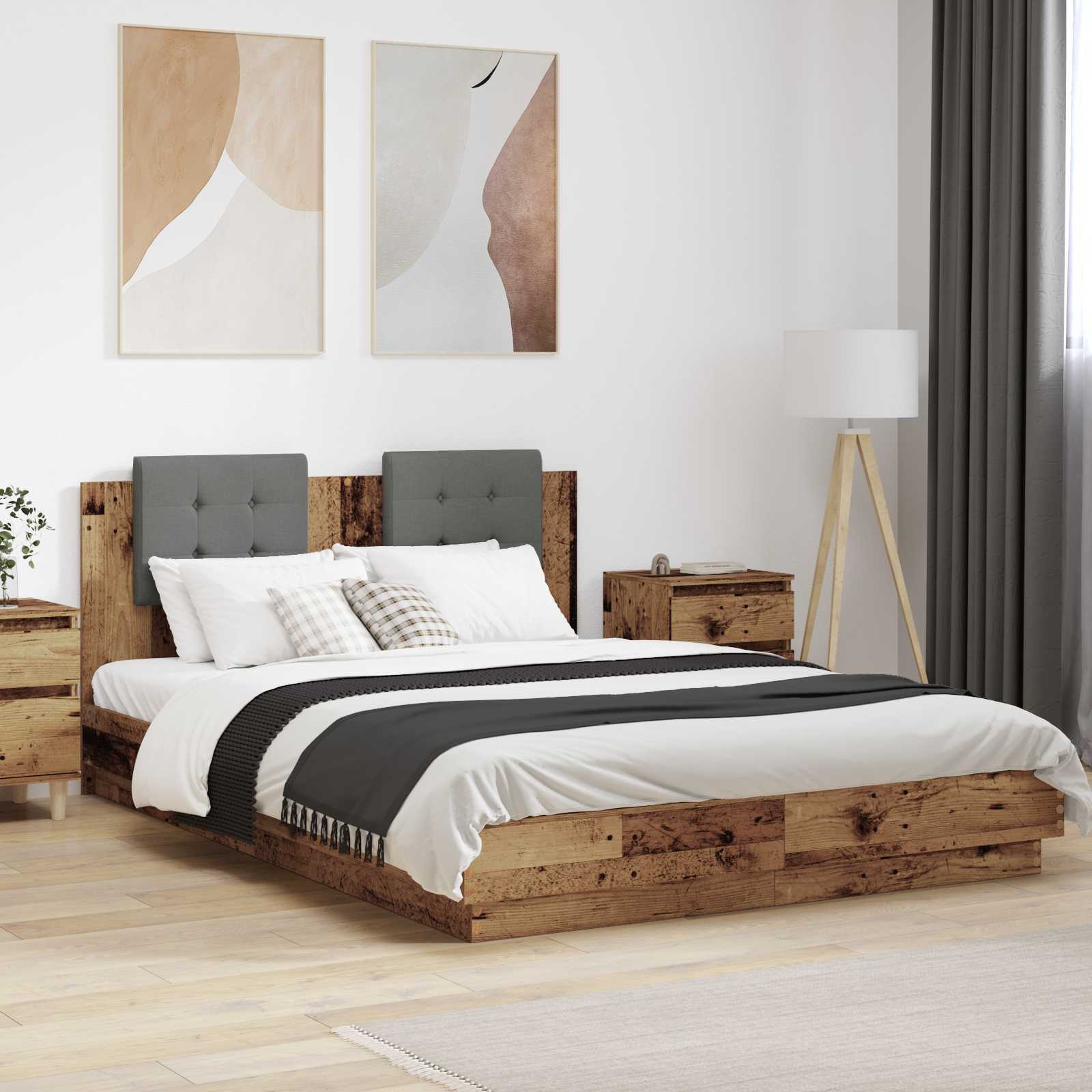 Struttura letto con testata Legno vecchio 150 x 200 cm 3416340
