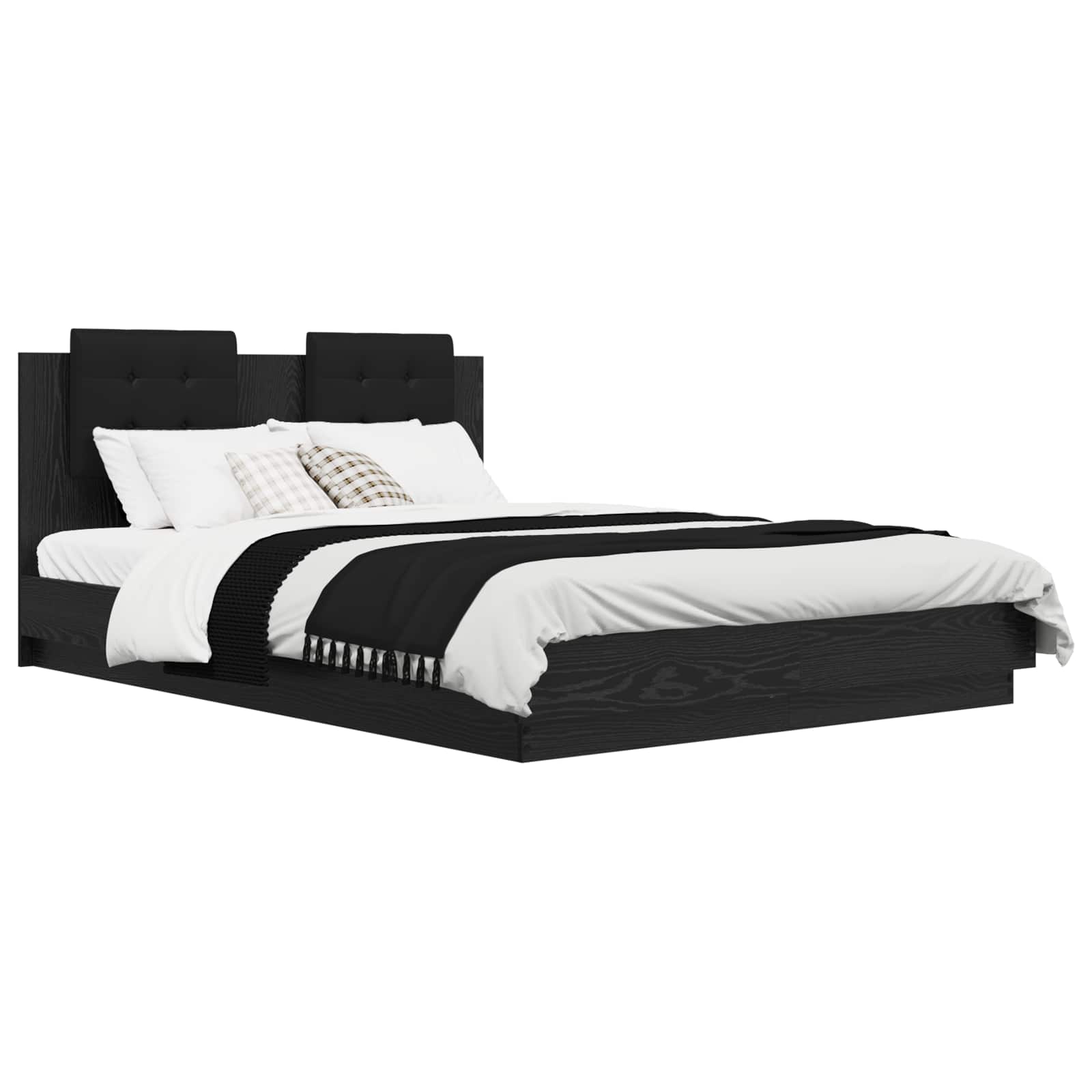 Struttura letto con testata Rovere Nero 150 x 200 cm 3416342