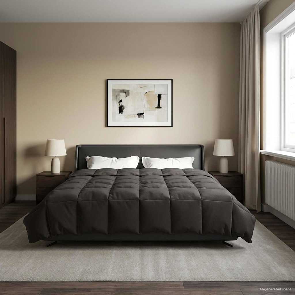 Duvet Estivo Trapuntato Antracite 200 x 200 cm Microfibra 42025908