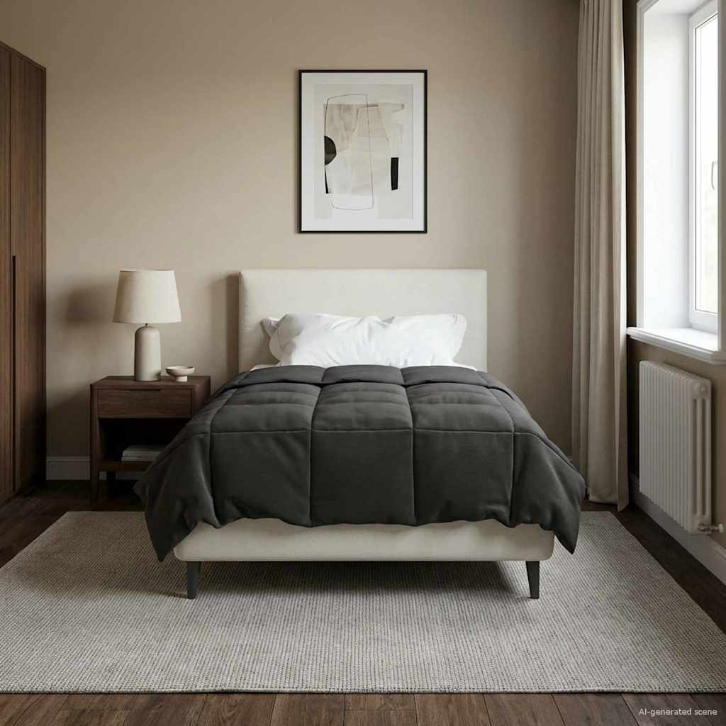 Duvet Estivo Trapuntato Antracite 155 x 220 cm Microfibra 42025912