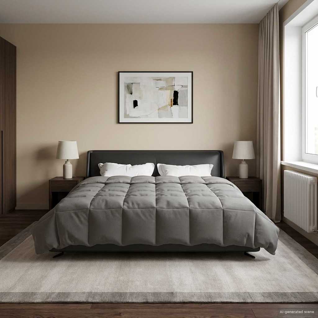 Duvet Estivo Trapuntato Grigio chiaro 200 x 240 cm Microfibra 42025921