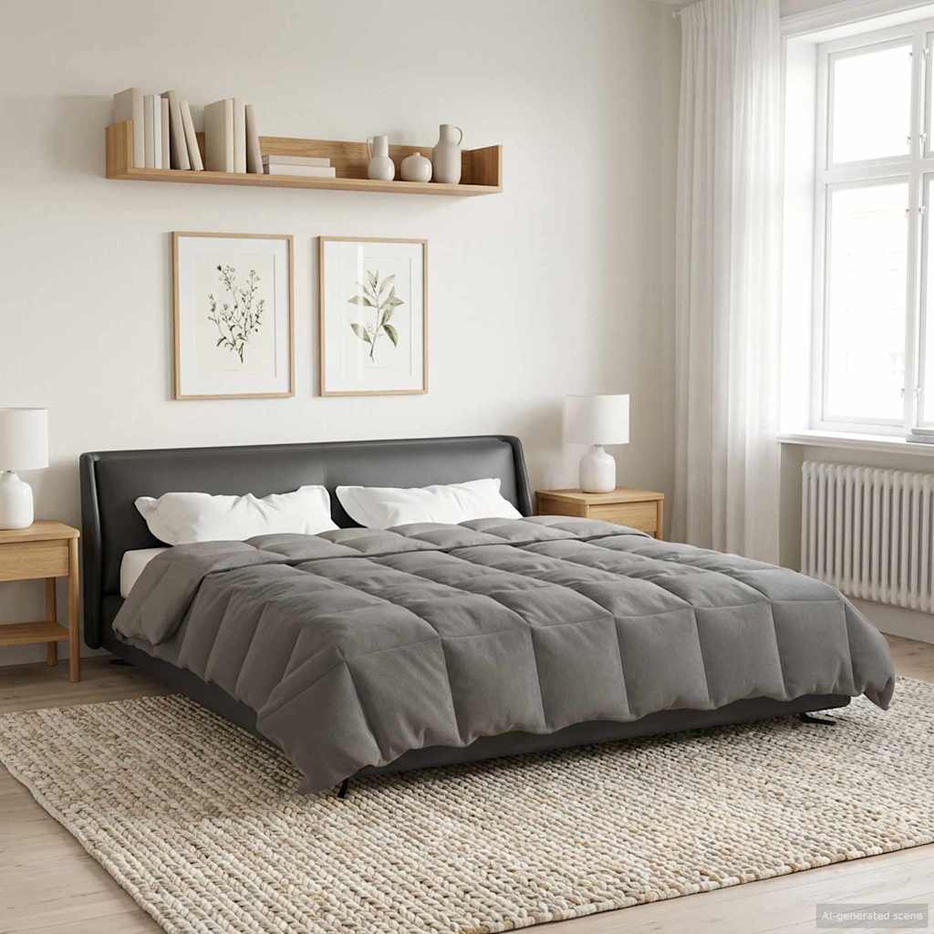 Duvet Estivo Trapuntato Grigio chiaro 220 x 240 cm Microfibra 42025926