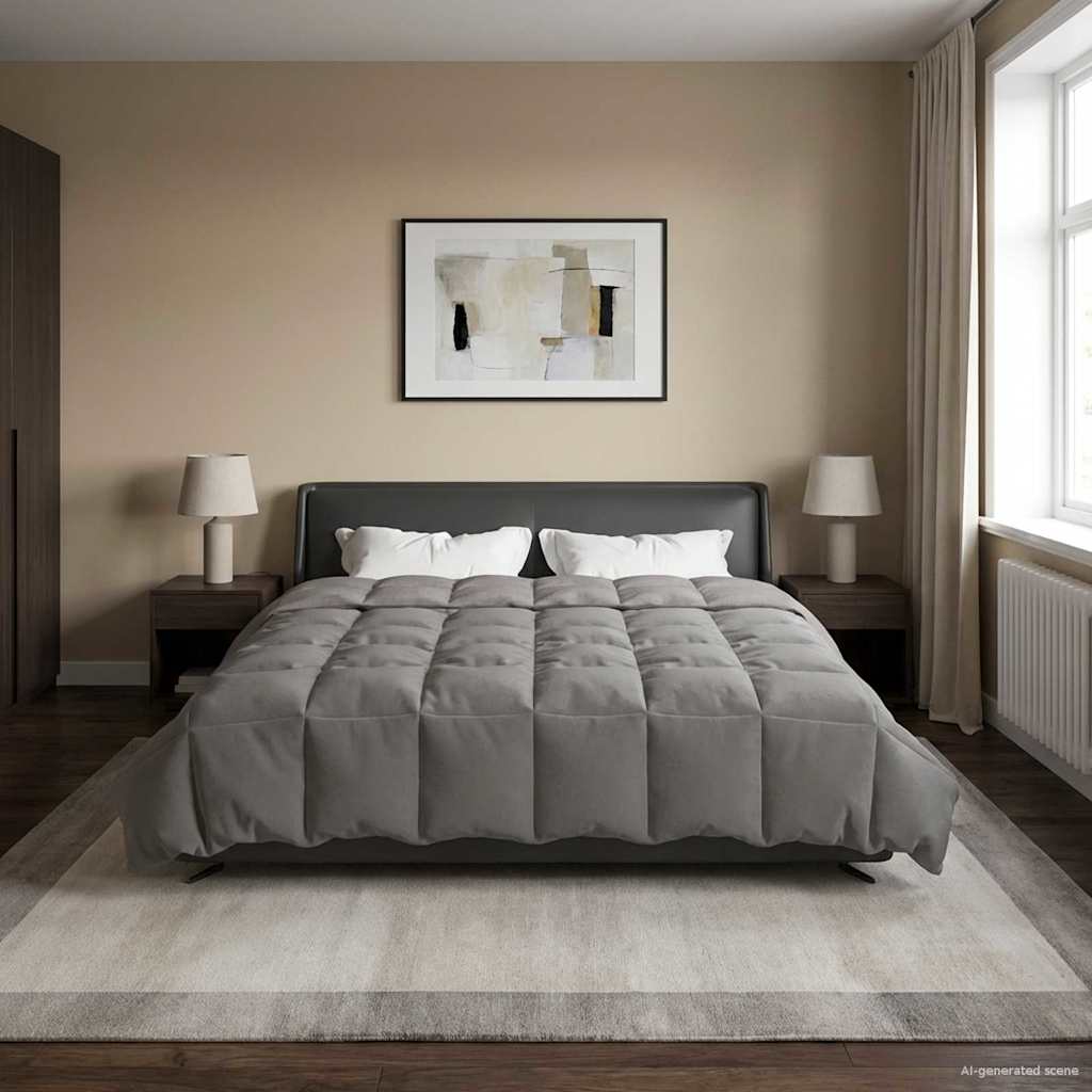 Duvet Estivo Trapuntato Grigio chiaro 220 x 240 cm Microfibra 42025926