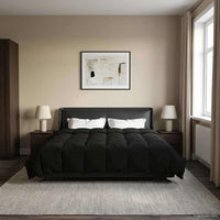 Duvet Estivo Trapuntato Nero 200 x 240 cm Microfibra 42025933