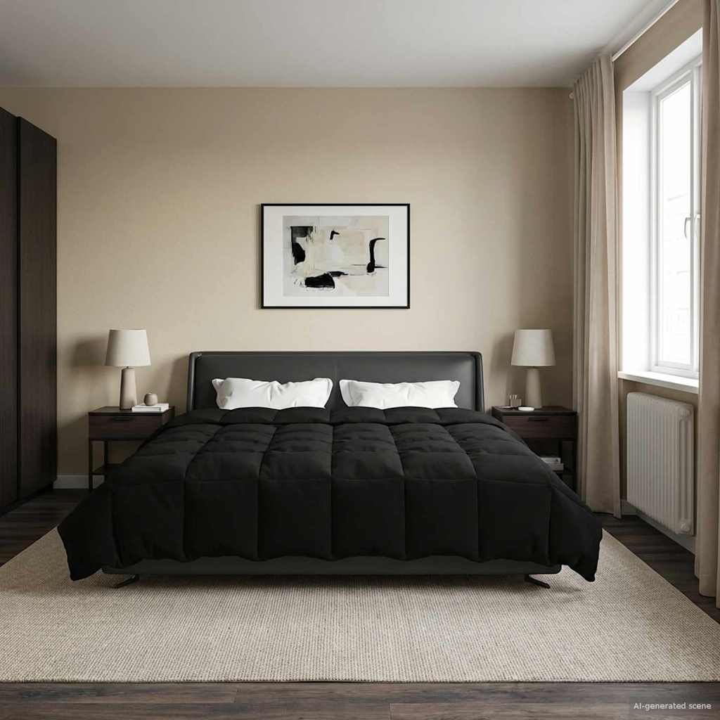Duvet Estivo Trapuntato Nero 220 x 240 cm Microfibra 42025938