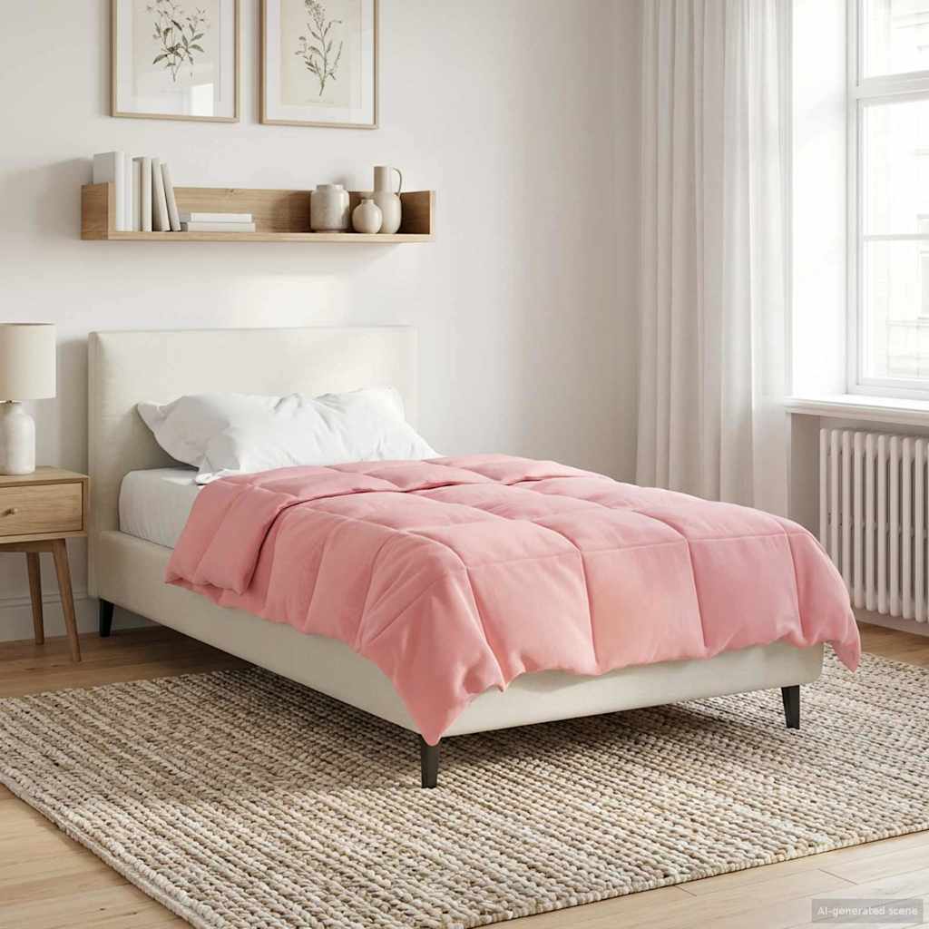 Duvet Estivo Trapuntato Rosa 135 x 220 cm Microfibra 42025946