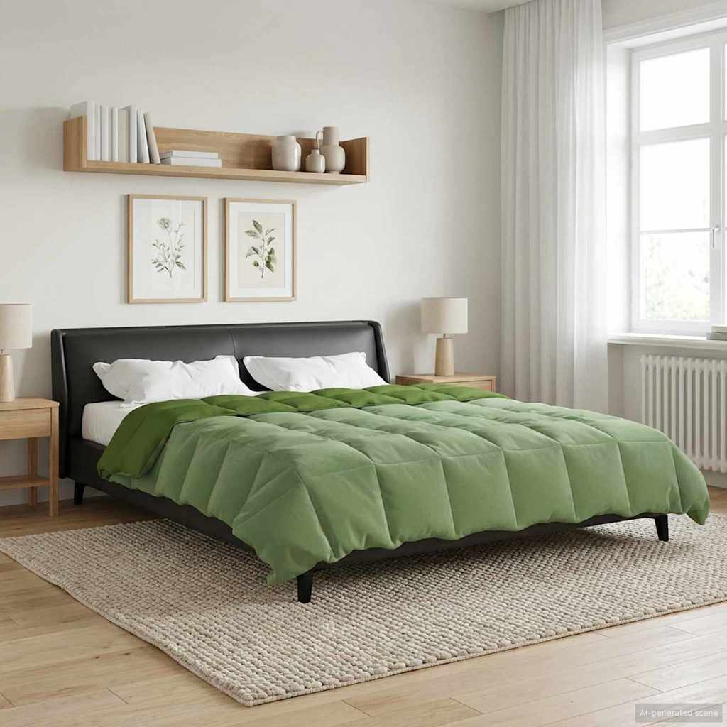 Duvet Estivo Trapuntato Verde 220 x 260 cm Microfibra 42025963