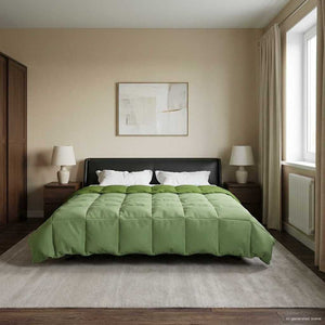 Duvet Estivo Trapuntato Verde 220 x 260 cm Microfibra 42025963