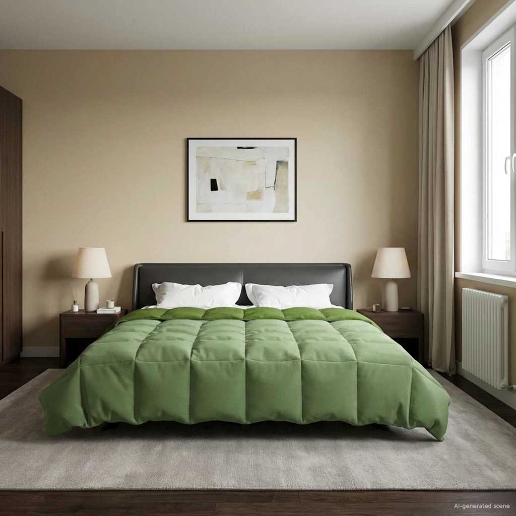 Duvet Estivo Trapuntato Verde 240 x 260 cm Microfibra 42025964