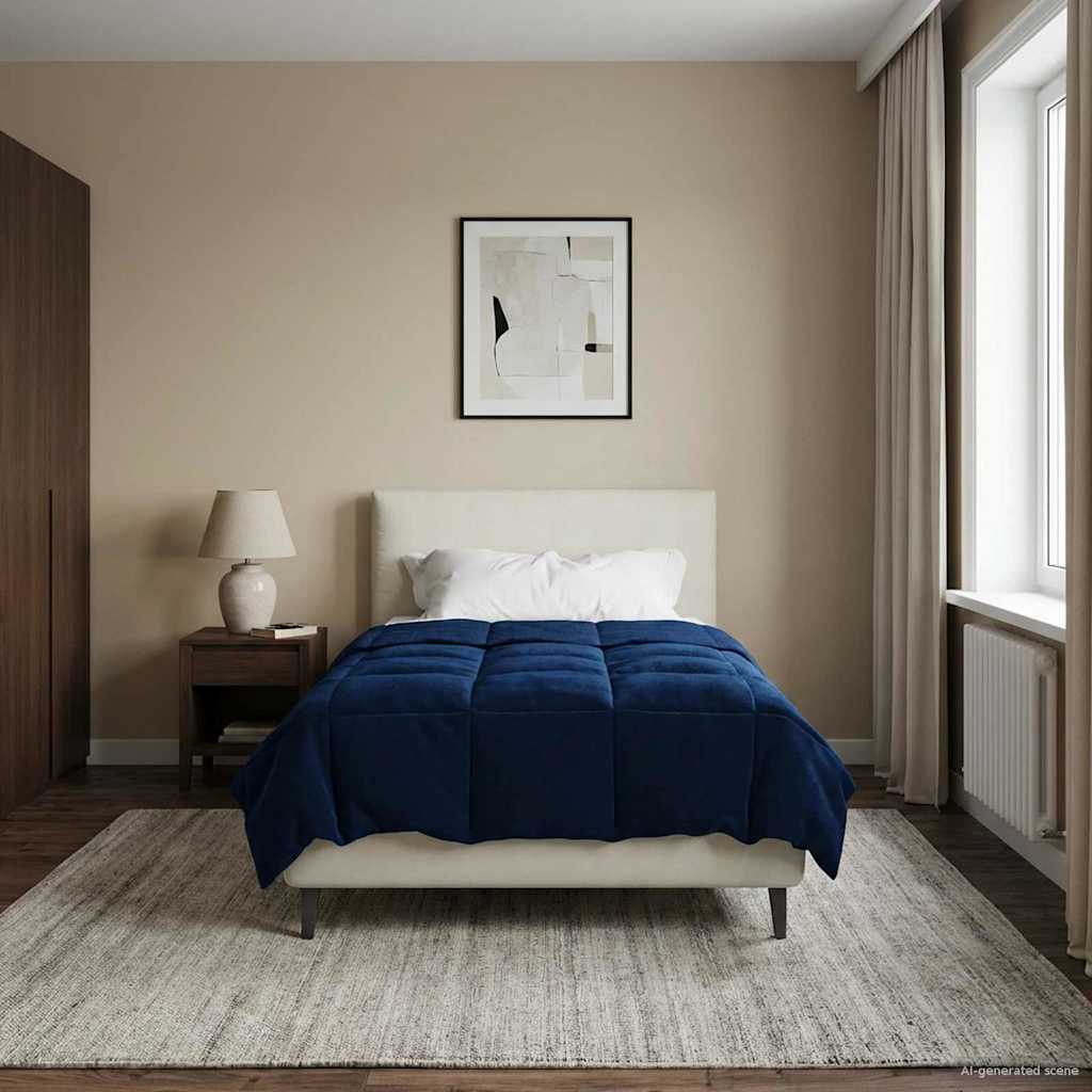 Duvet Estivo Trapuntato Blu Scuro 135 x 200 cm Microfibra 42025965