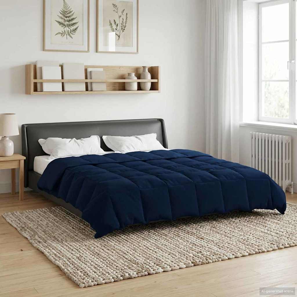 Duvet Estivo Trapuntato Blu Scuro 220 x 260 cm Microfibra 42025975