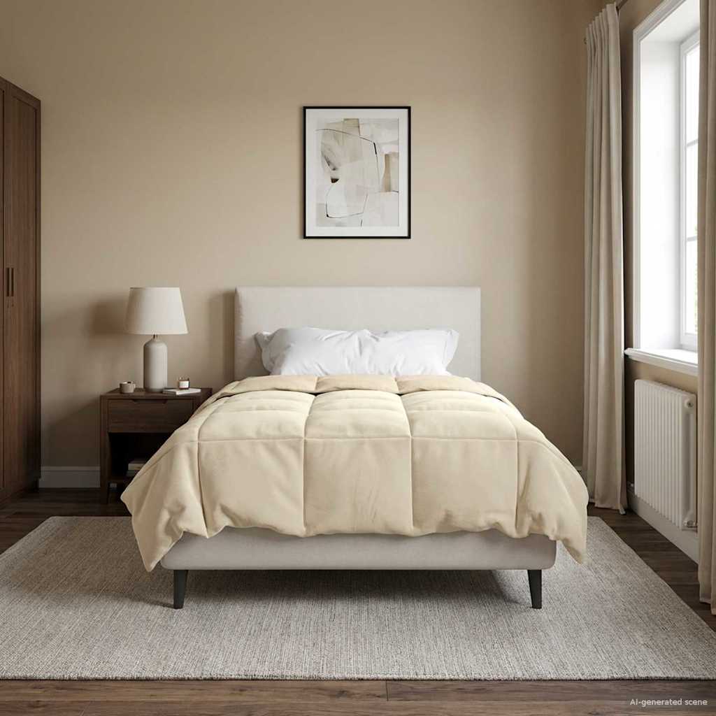Duvet Estivo Trapuntato Crema 135 x 200 cm Microfibra 42025977