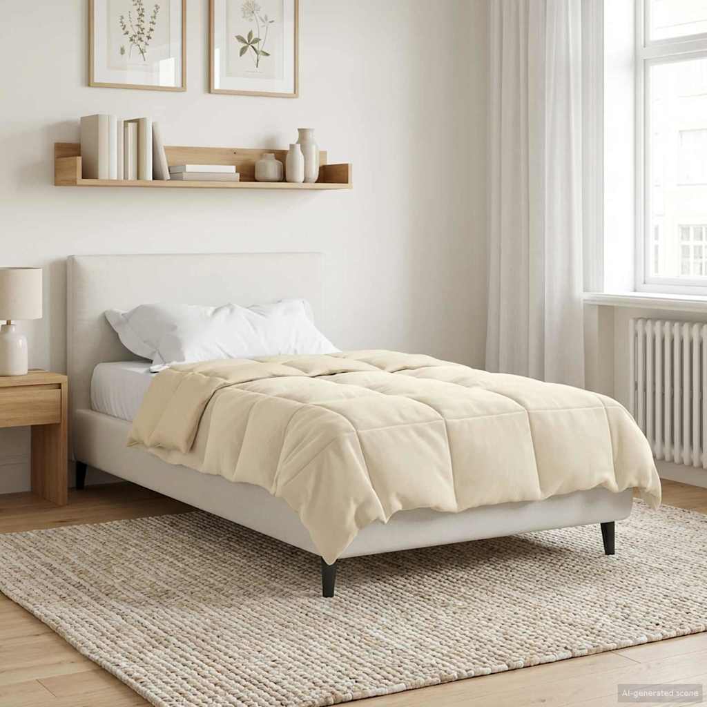 Duvet Estivo Trapuntato Crema 140 x 200 cm Microfibra 42025978
