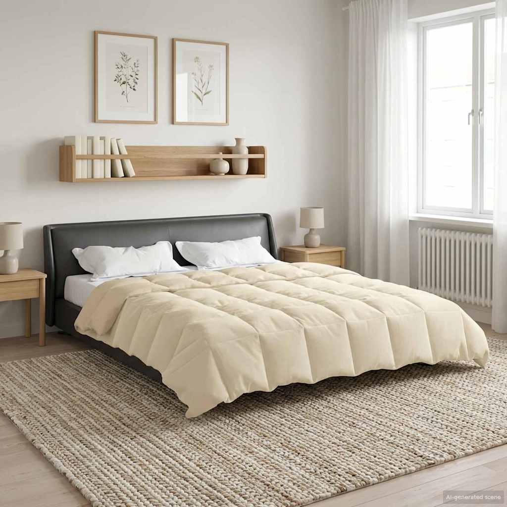 Duvet Estivo Trapuntato Crema 200 x 240 cm Microfibra 42025981