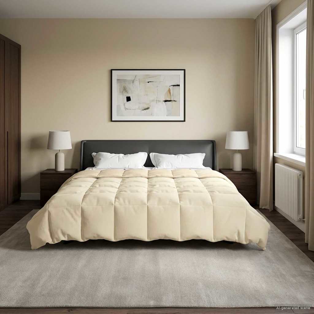 Duvet Estivo Trapuntato Crema 200 x 240 cm Microfibra 42025981