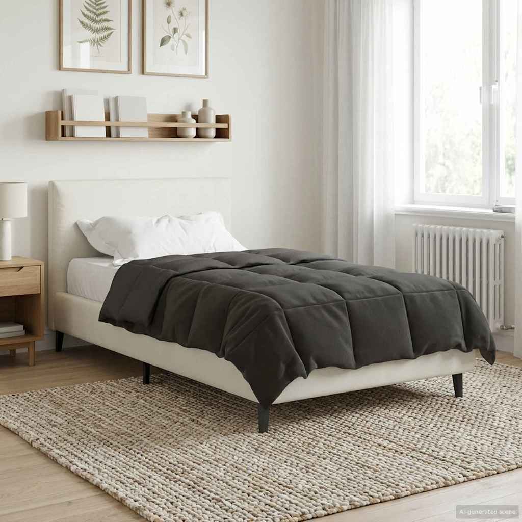 Piumone Completo Annuale Antracite 135 x 200 cm Microfibra 42025989