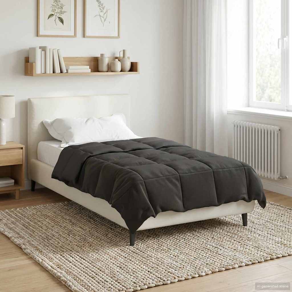 Piumone Completo Annuale Antracite 140 x 200 cm Microfibra 42025990