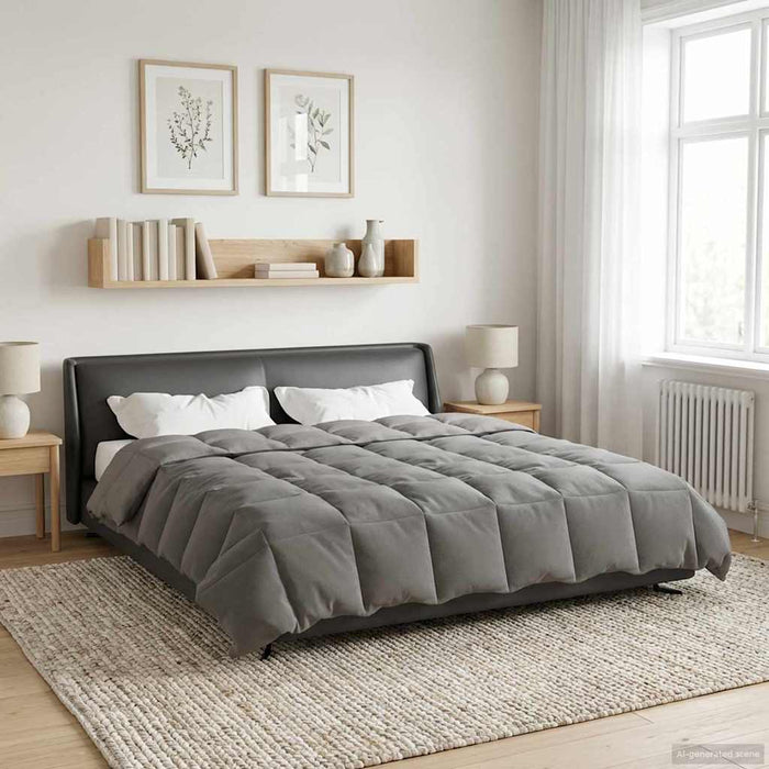 Piumone Completo Annuale Grigio chiaro 240 x 260 cm Microfibra 42026012