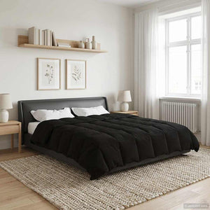 Duvet Invernale Trapuntato Nero 200 x 200 cm Microfibra 42026100