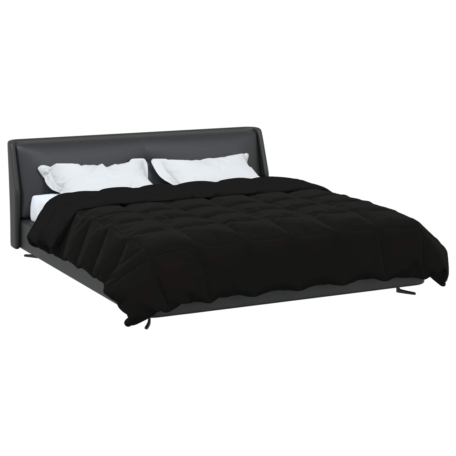 Duvet Invernale Trapuntato Nero 200 x 200 cm Microfibra 42026100