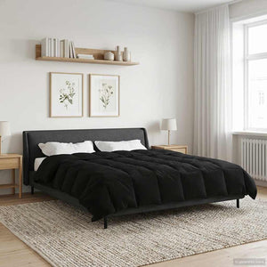 Duvet Invernale Trapuntato Nero 200 x 240 cm Microfibra 42026101