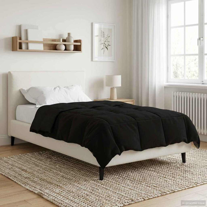 Duvet Invernale Trapuntato Nero 140 x 220 cm Microfibra 42026103