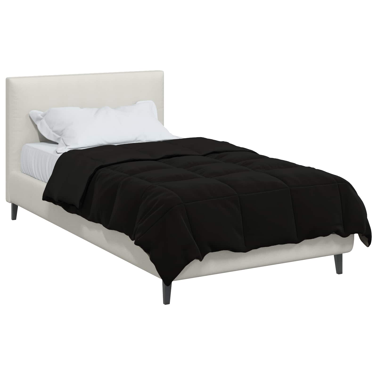 Duvet Invernale Trapuntato Nero 140 x 220 cm Microfibra 42026103
