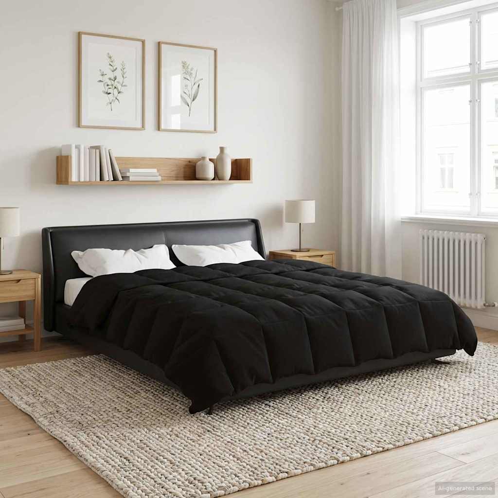 Duvet Invernale Trapuntato Nero 240 x 260 cm Microfibra 42026108