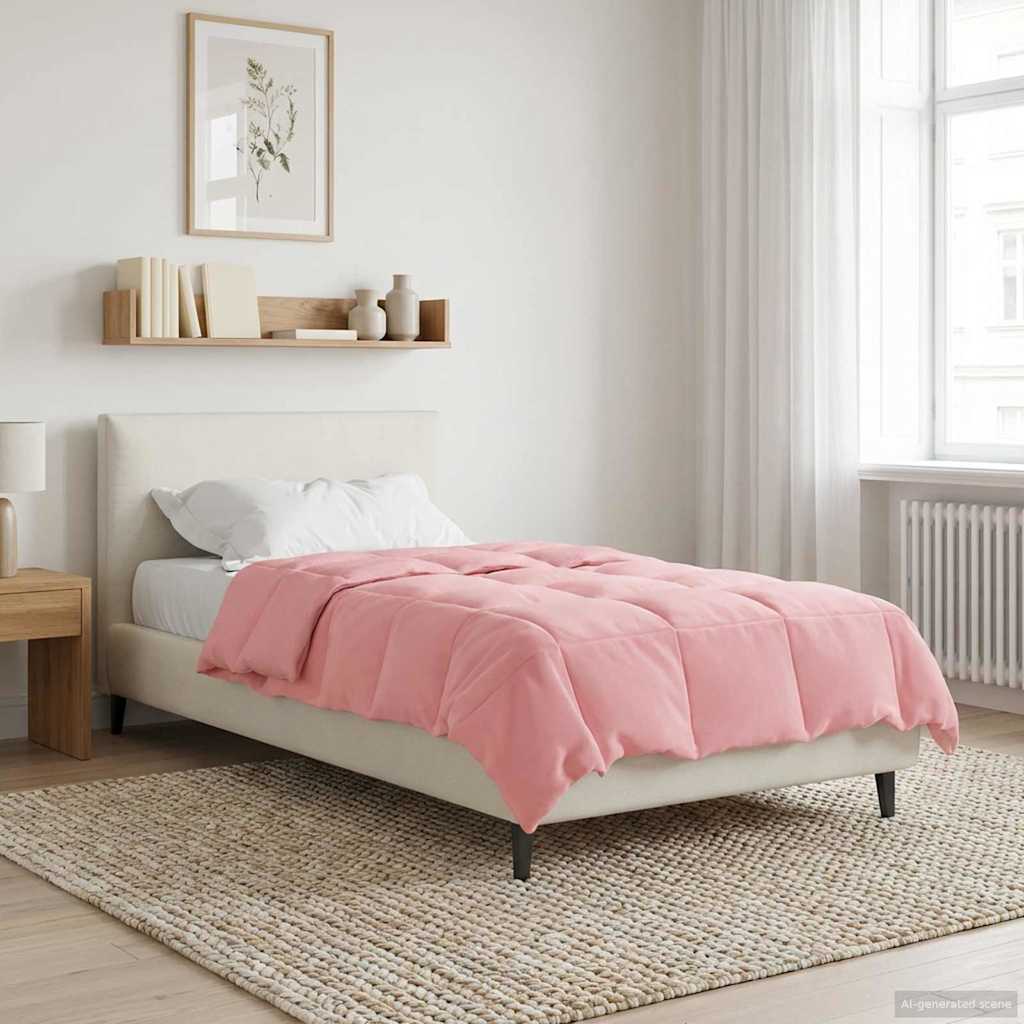 Duvet Invernale Trapuntato Rosa 155 x 200 cm Microfibra 42026111