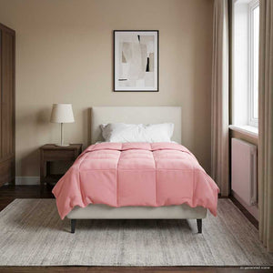 Duvet Invernale Trapuntato Rosa 155 x 200 cm Microfibra 42026111