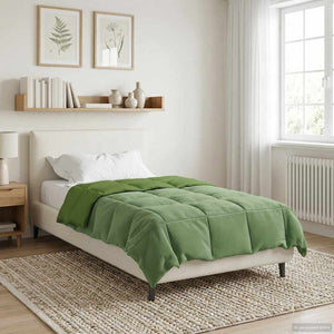 Duvet Invernale Trapuntato Verde 140 x 200 cm Microfibra 42026122