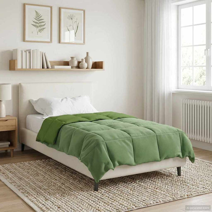 Duvet Invernale Trapuntato Verde 140 x 200 cm Microfibra 42026122