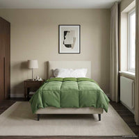 Duvet Invernale Trapuntato Verde 155 x 200 cm Microfibra 42026123