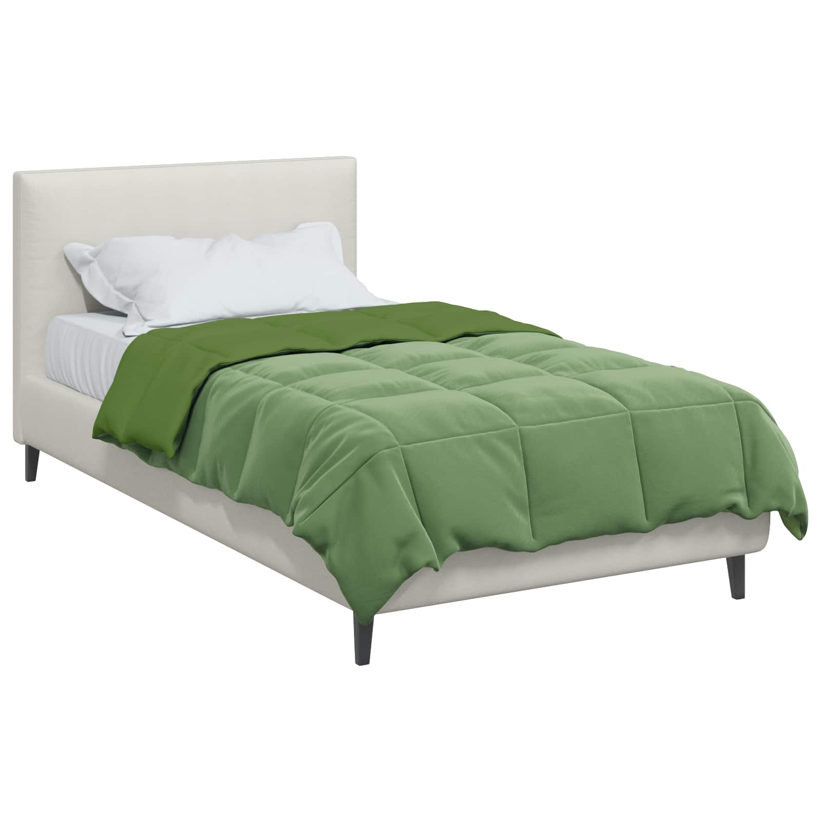 Duvet Invernale Trapuntato Verde 155 x 200 cm Microfibra 42026123