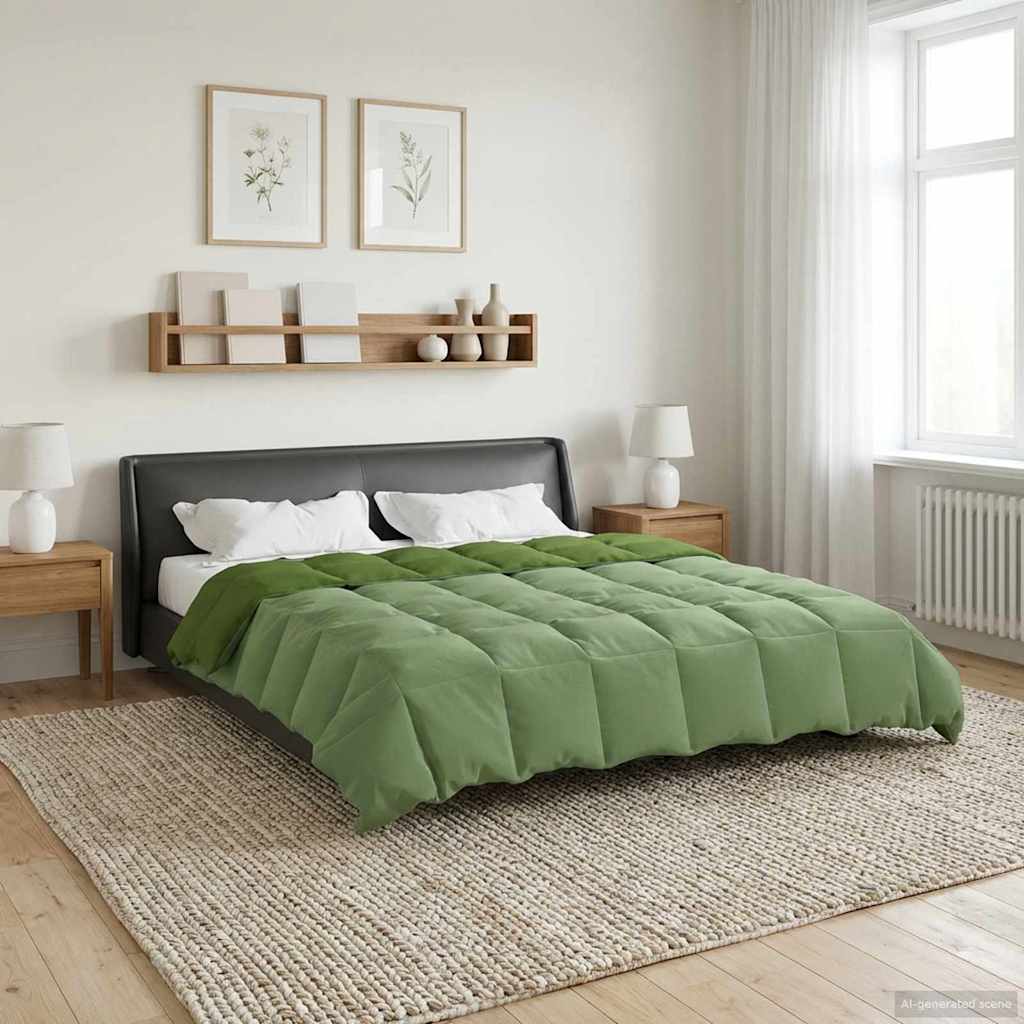 Duvet Invernale Trapuntato Verde 220 x 240 cm Microfibra 42026130