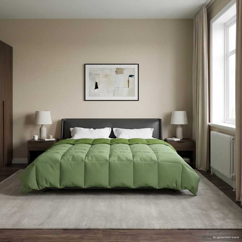 Duvet Invernale Trapuntato Verde 220 x 240 cm Microfibra 42026130