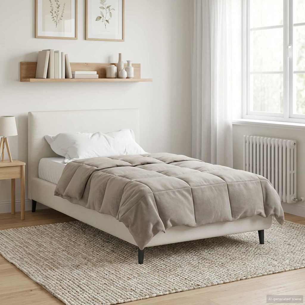 Duvet Invernale Trapuntato Crema 140 x 220 cm Microfibra 42026151